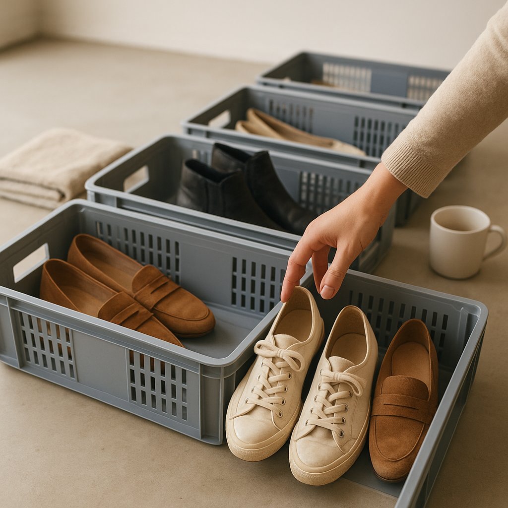 Used shoes sorted into practical resale lots