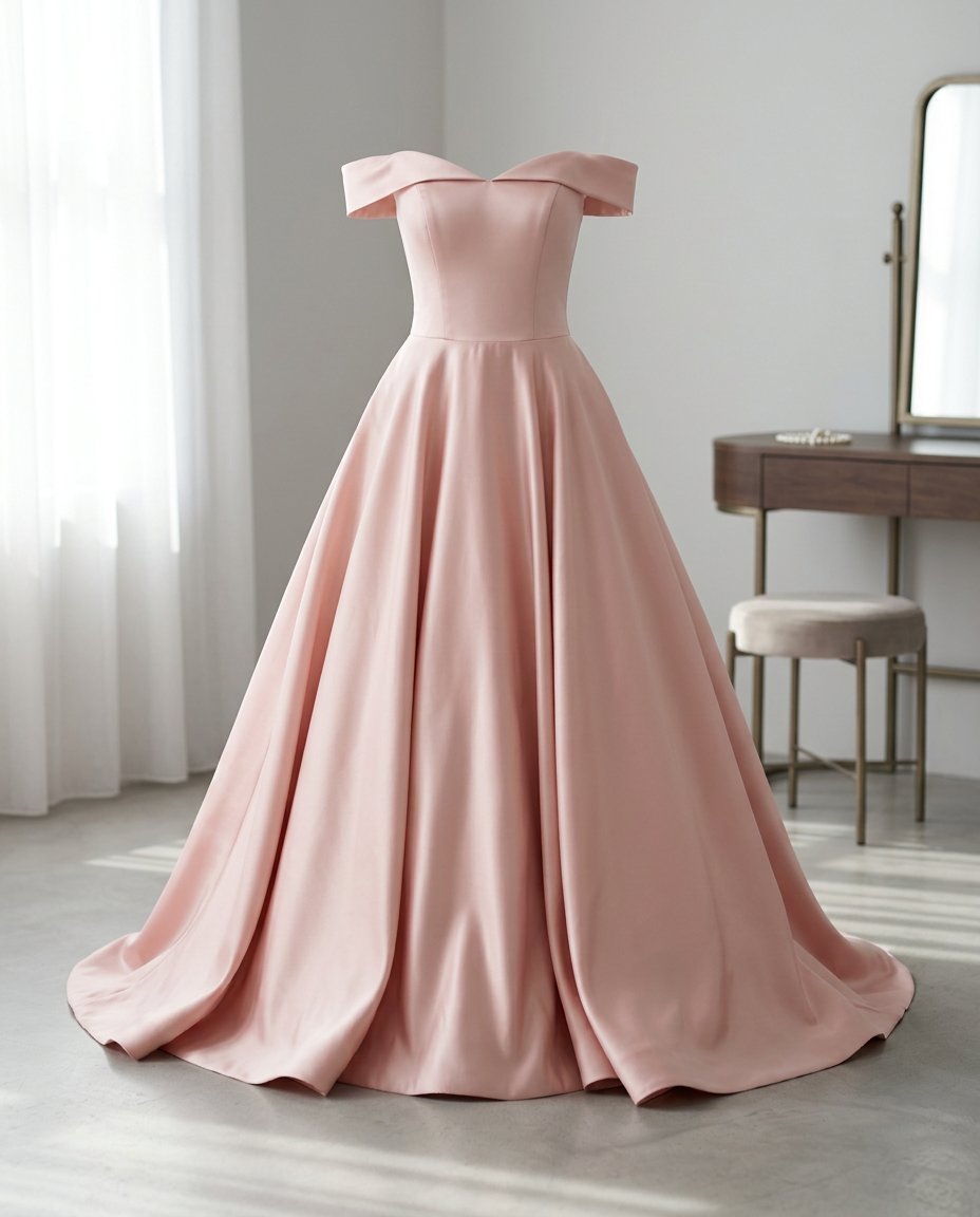 Blush Satin Ballgown