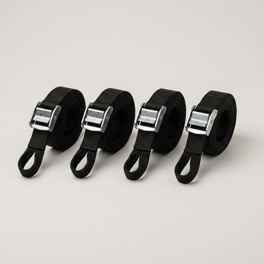 Cam Buckle Strap Set – 4-Pack (1" x 12 ft)