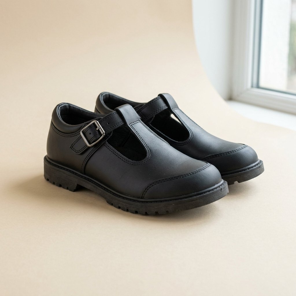 Classic Leather T-Bar School Shoe