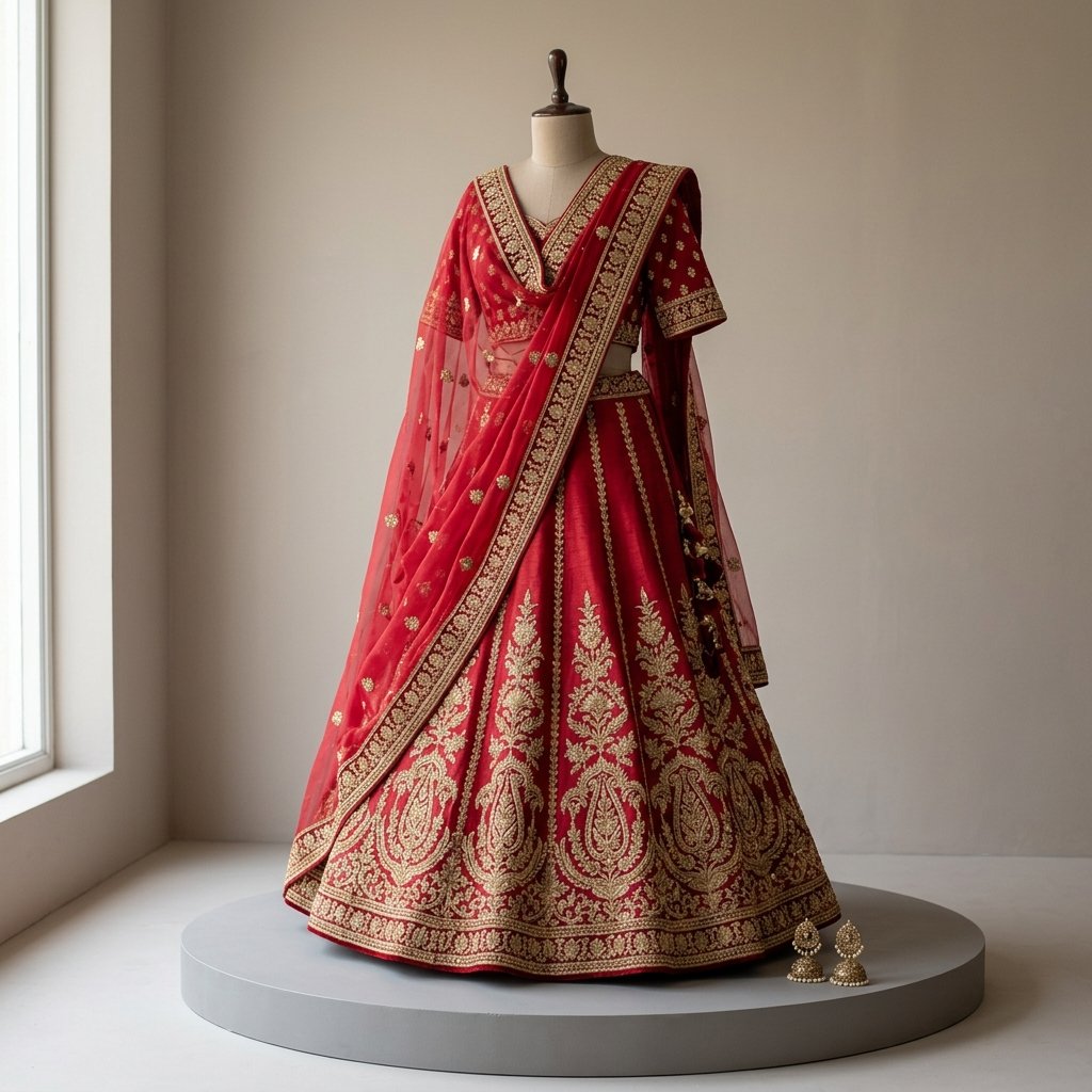 Crimson Zardozi Bridal Lehenga