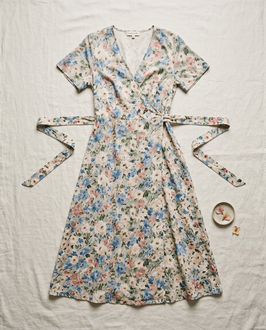 Floral Midi Wrap Dress
