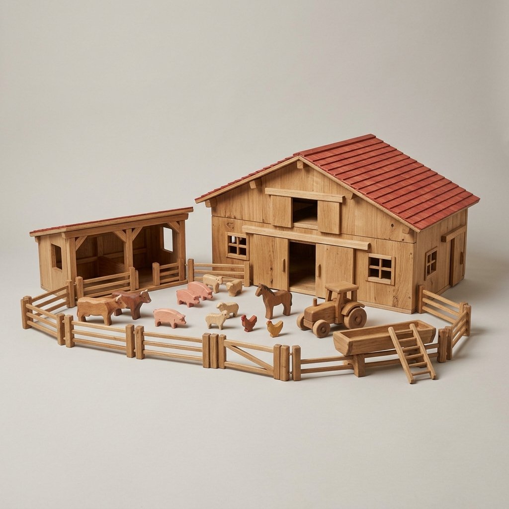 Grosser Holzbauernhof – Komplett-Set