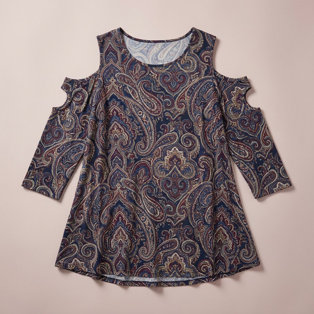 Paisley Cold-Shoulder Tunic