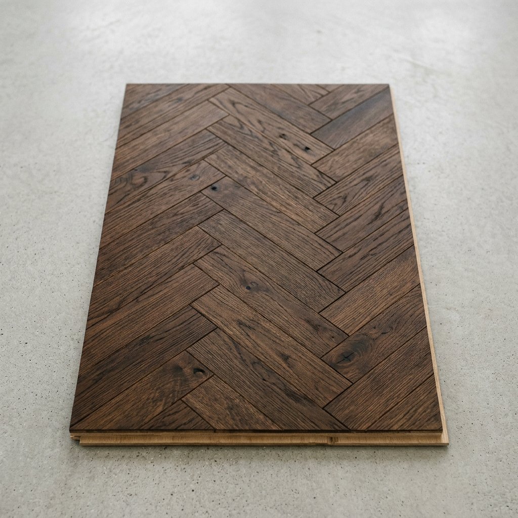 Smoked Oak Herringbone Engineered Board