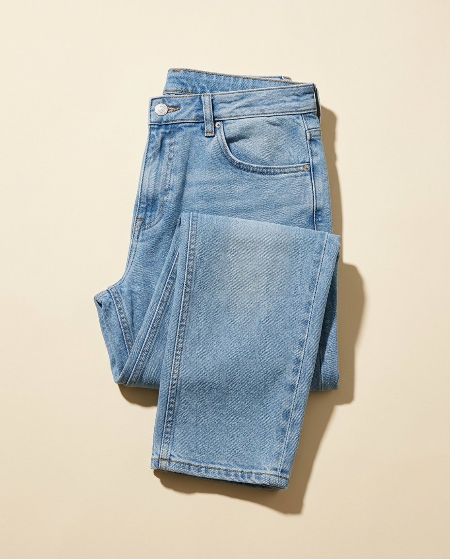 Straight-Leg Jeans Hellblau