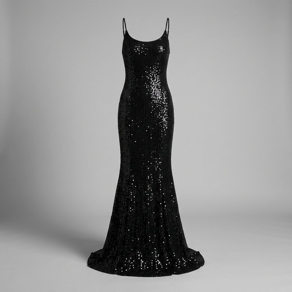 Black Sequin Mermaid Gown