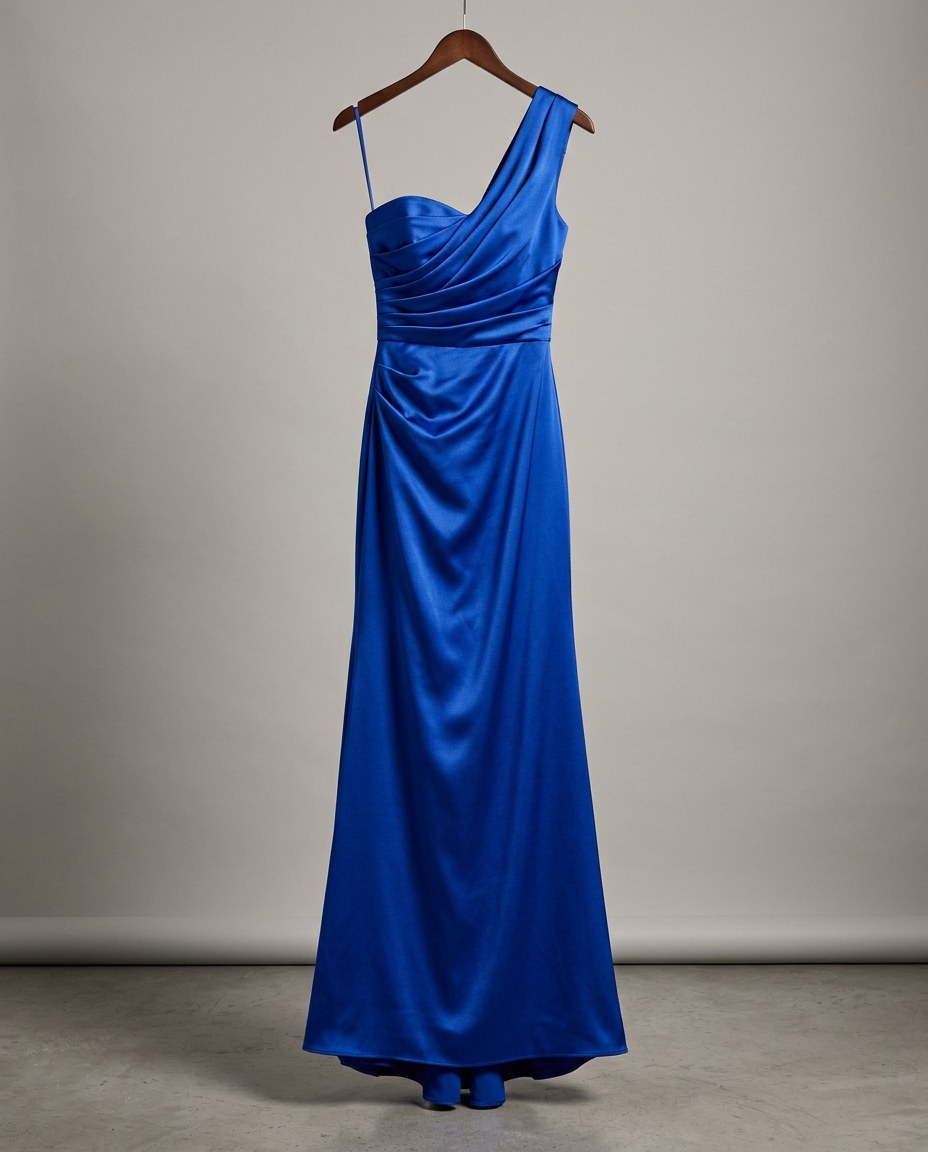 Cobalt One-Shoulder Prom Gown