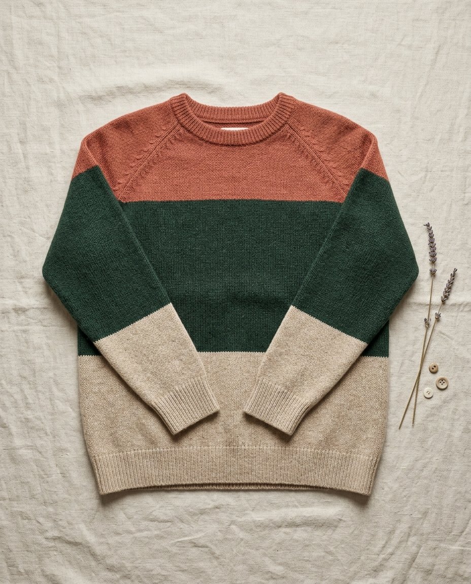 Colour Block Wool Jumper