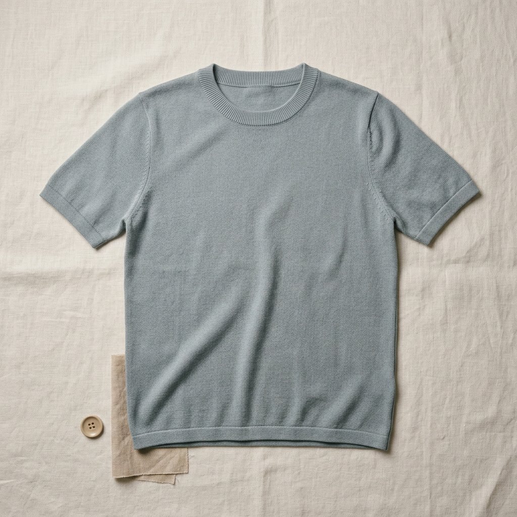 Cotton-Blend Fine Knit Top