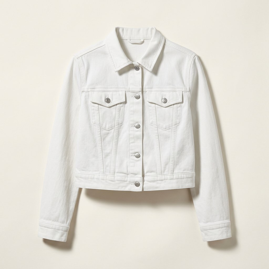 Cropped Jeansjacke Weiß
