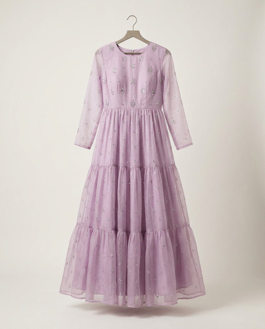 Lilac Organza Festive Maxi