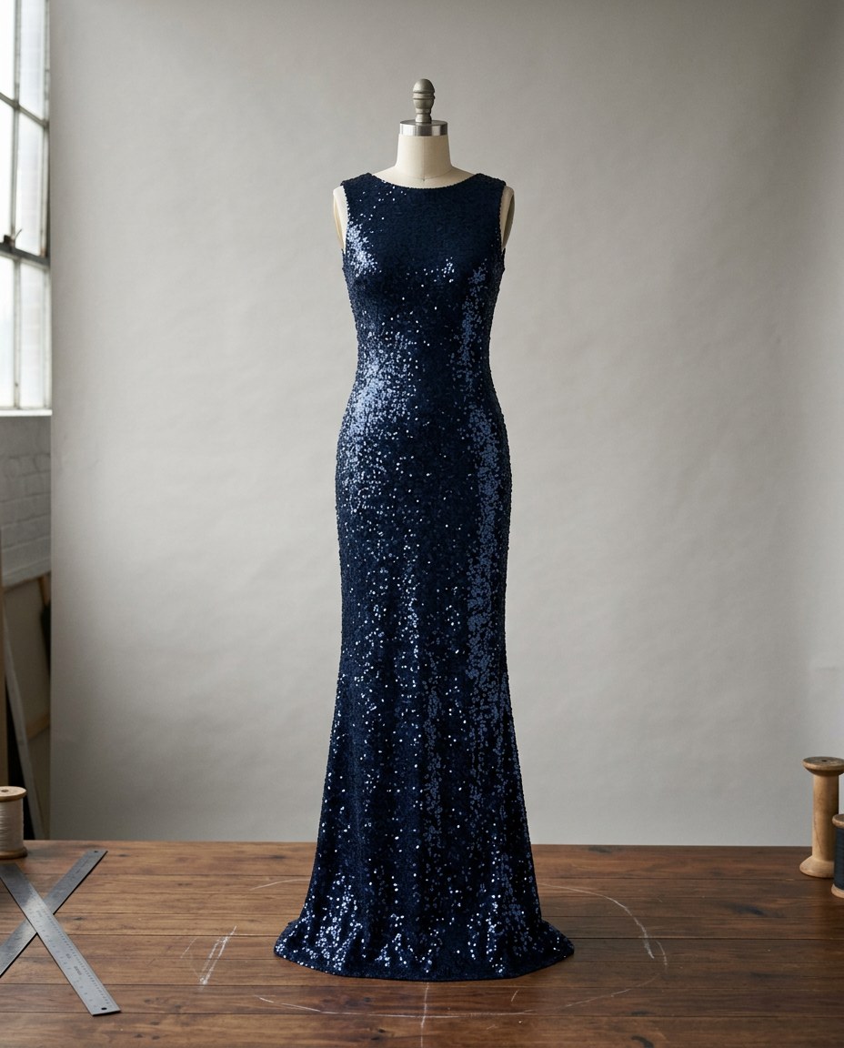 Midnight Sequin Prom Dress