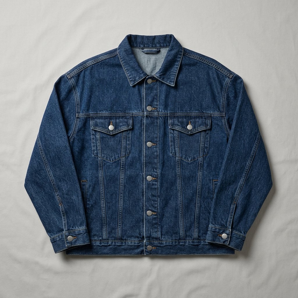 Oversized Jeansjacke Dunkelblau