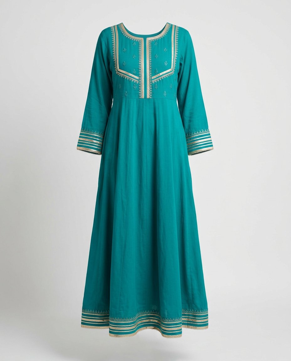 Teal Gota Festive Maxi